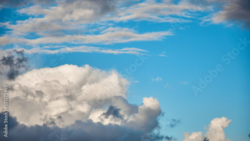 very beautiful blue sky with rain clouds