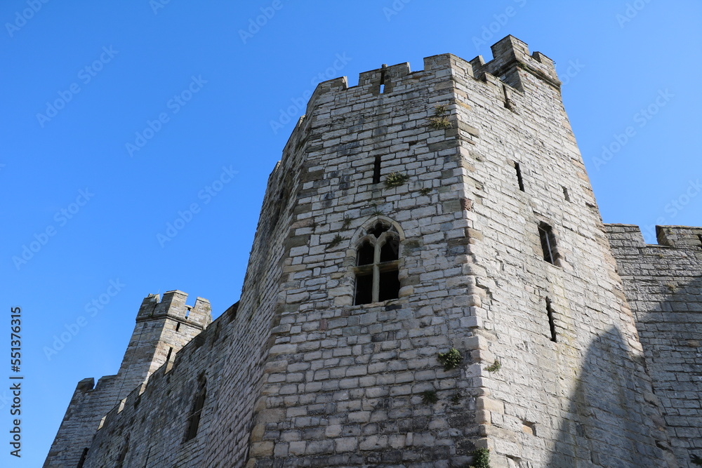 Caernarfon Castle in Caernarfon, Wales United Kingdom