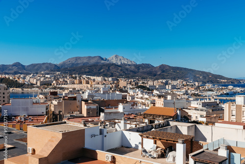  Aerial view of the center of the city of ceuta