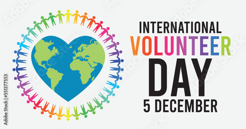 World event, International Volunteer Day 5 December, Vector illustration