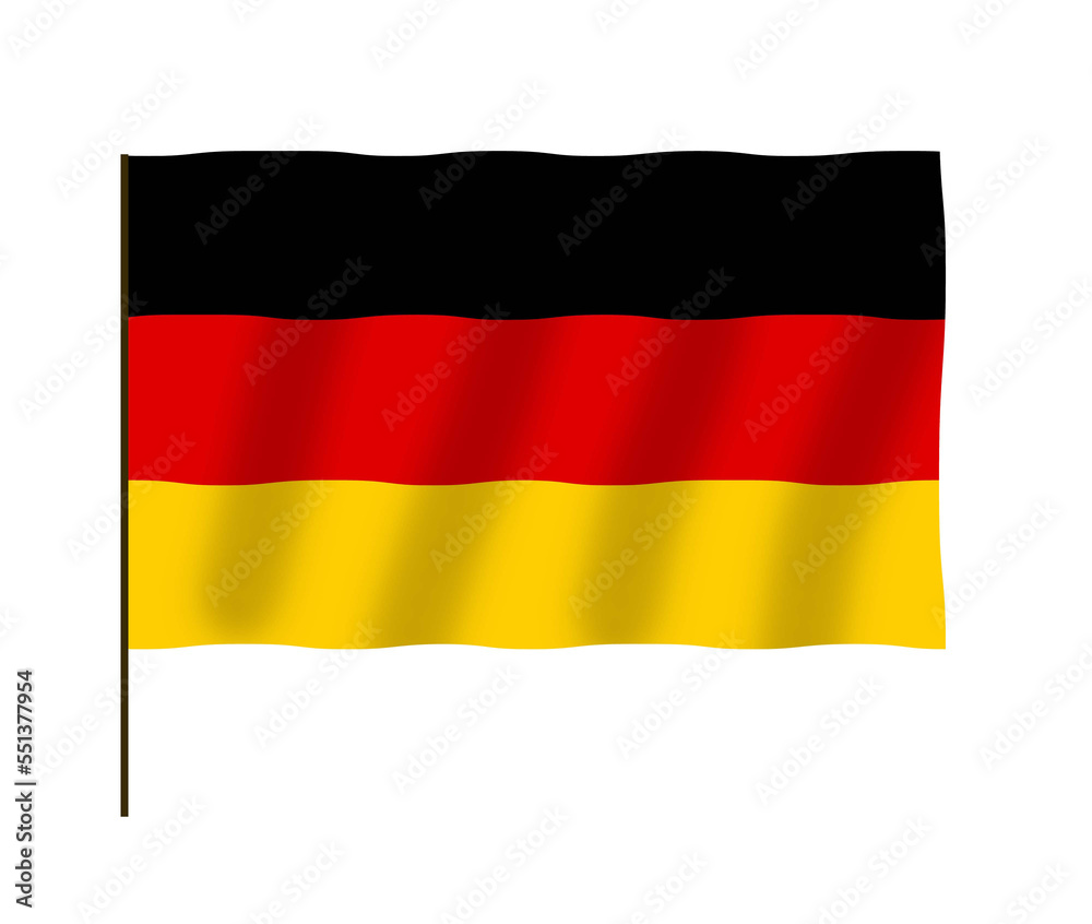 Flag of Germany blowing in the wind. Flag of Germany blowing in the wind.