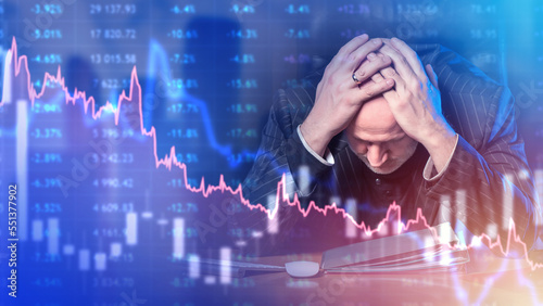 Frustrated investor. Man tr...