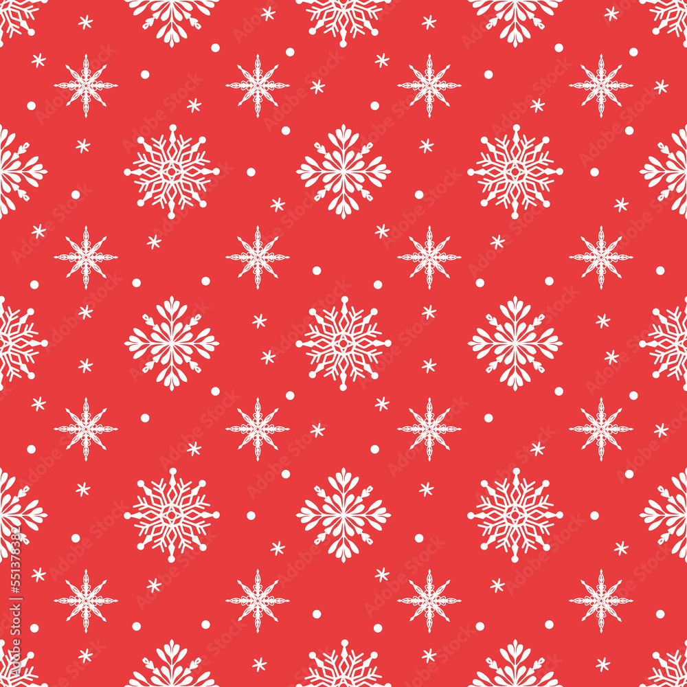 Holiday seamless pattern, Merry Christmas and Happy New Year background with snowflakes. Holiday seamless pattern, Merry Christmas and Happy New Year background with snowflakes.