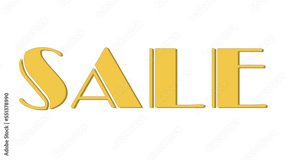 A transparent golden art deco sale sign design element. A transparent golden art deco sale sign design element.