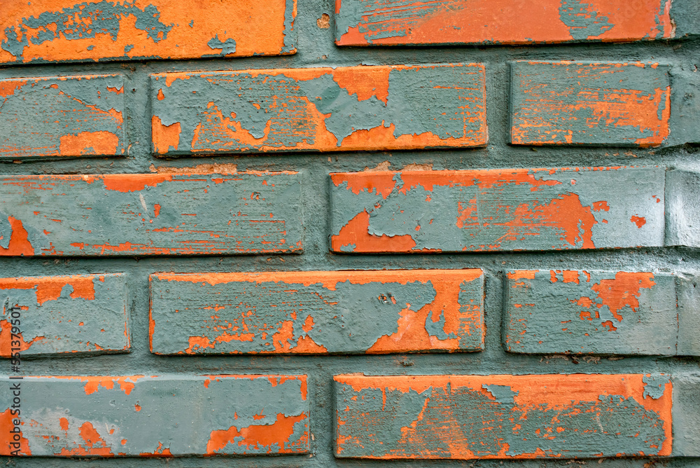 Brick wall texture background with peeling paint Brick wall texture background with peeling paint