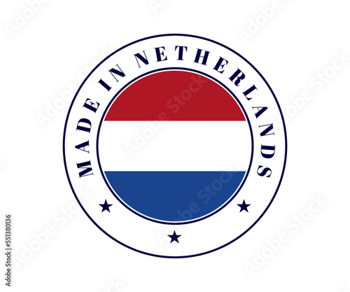 Free Download Made in Netherlands icon. Made in Netherlands circle label. Stamp made in with country flag Netherlands. Vector illustration eps10 - GFXLoad