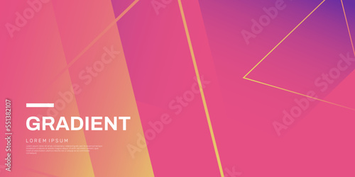 Abstract background with skew gradient stripes in pink and orange colors. Smooth gradient for horizontal banner, website, landing page, header. Vector eps 10