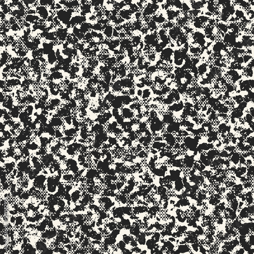 Monochrome Grunge Textured Camouflage Pattern