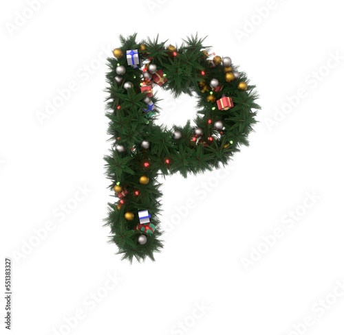 Decorative Wreath Font - Letter P