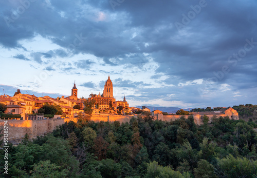 View of the City of Segovia Surranded by a great defense wall