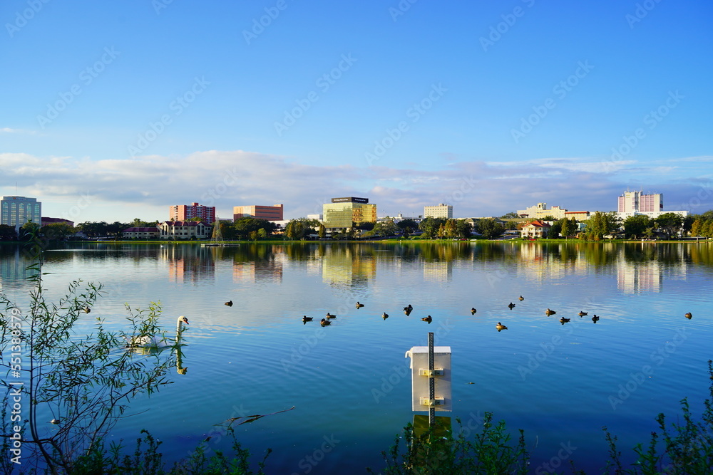 Landscape of city center of lakeland Florida