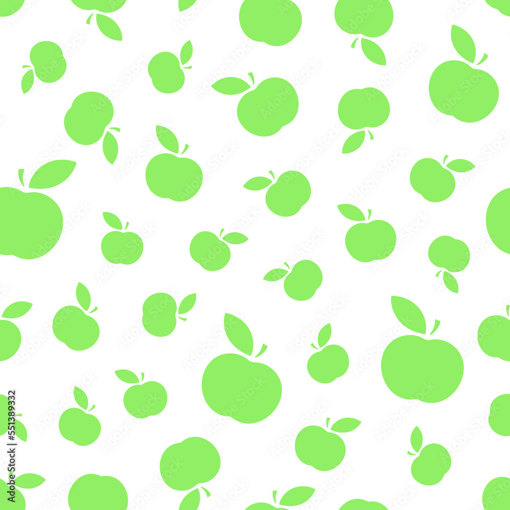Random green apples on white background vector seamless pattern. Best for textile, wallpapers, home decoration, wrapping paper, package and web design. Random green apples on white background vector seamless pattern. Best for textile, wallpapers, home decoration, wrapping paper, package and web design.