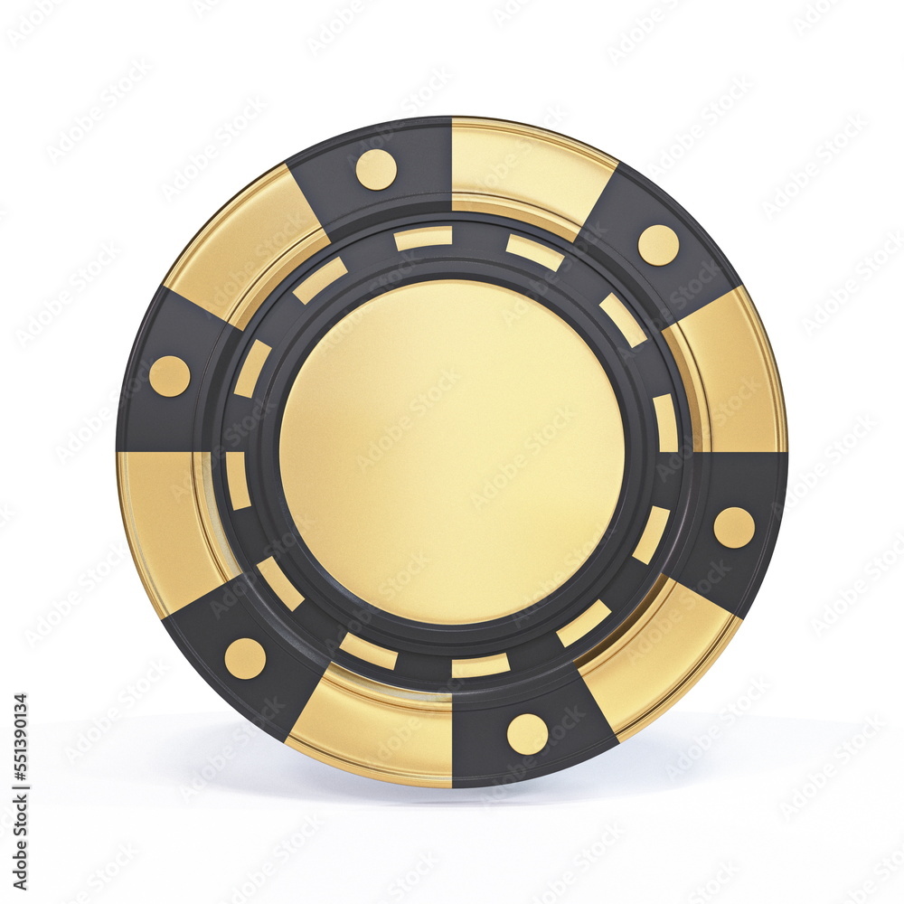 Golden gambling chip 3D