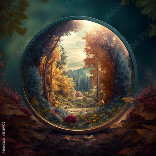 Magic world through a looking glass  fantasy  digital art