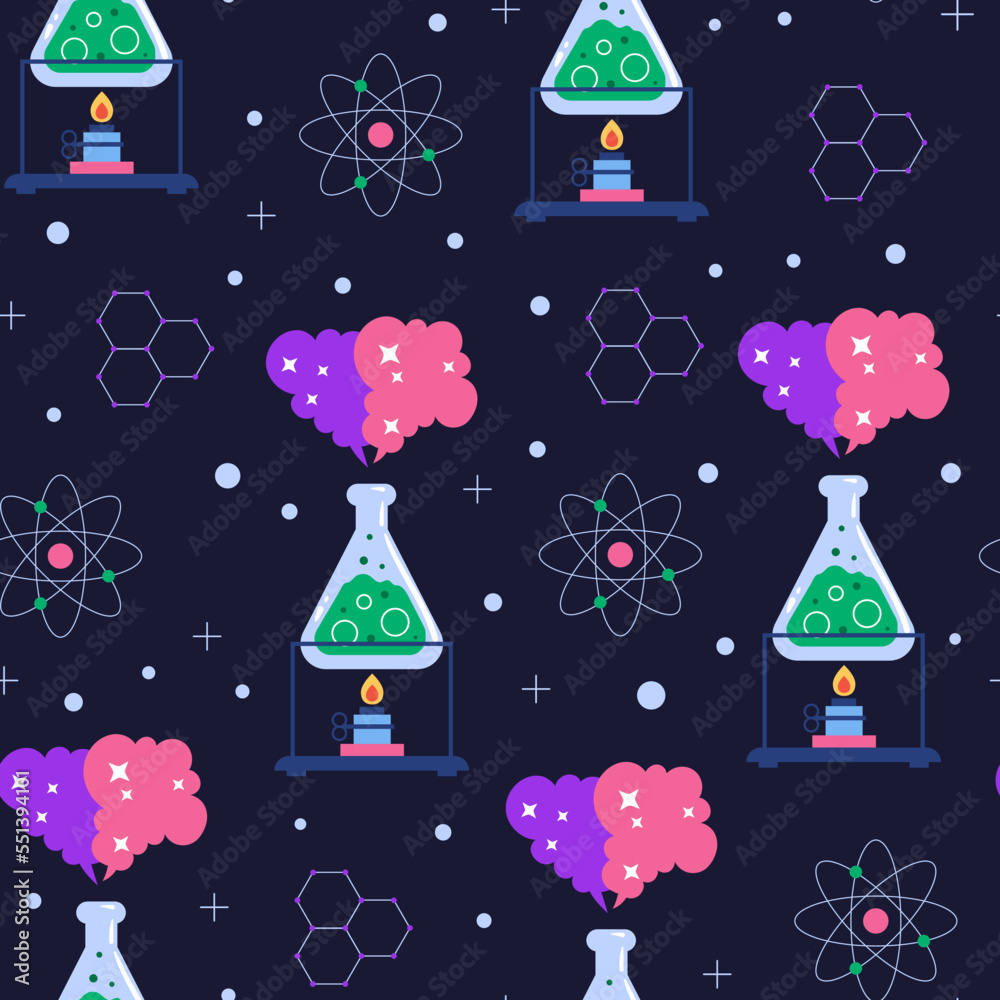 Science lab laboratory chemistry seamless drawing pattern abstract ...