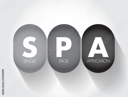 SPA - Single Page Application acronym, technology concept background