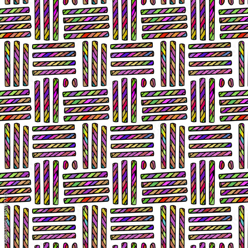 geometric neon striped candy pattern on transparent background