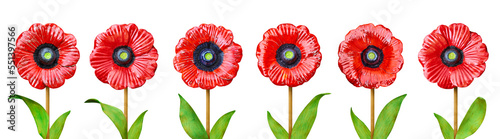 Beautiful floral composition with ceramic flower replicas, (exposed).