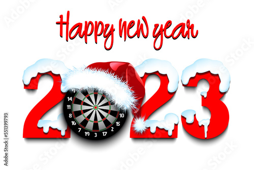 Happy New Year 2023 and dartboard