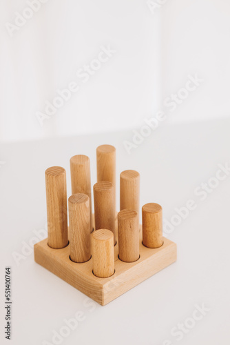 wooden toys isolated on white background