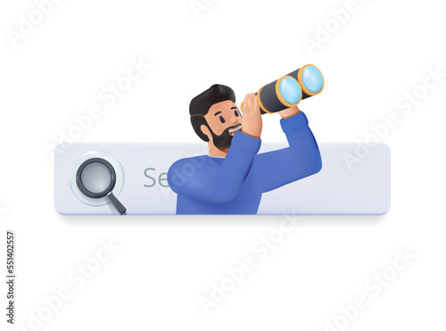 3D car. Taxi or cuty car. Urban, city cars and vehicles transport vector 3D icon. Car automobile render illustration. Search Bar for ui, design and web site. Search Address and navigation 3D render