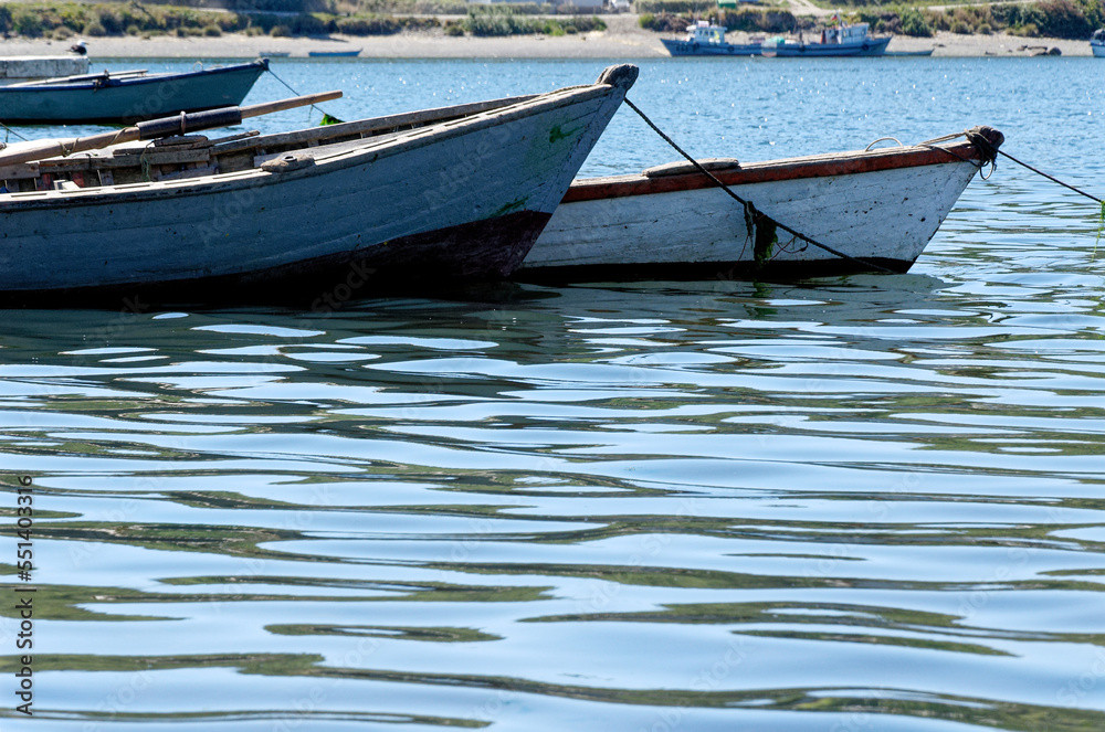 Fototapeta premium Fishing Boats in Golfo de Ancud - Castro Bay - Chile