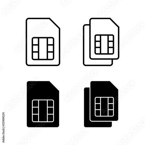Sim card icon vector for web and mobile app. dual sim card sign and symbol