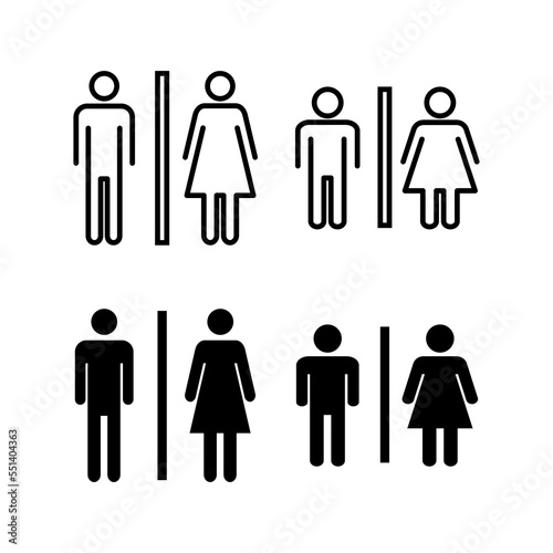 Toilet icon vector for web and mobile app. Girls and boys restrooms sign and symbol. bathroom sign. wc, lavatory