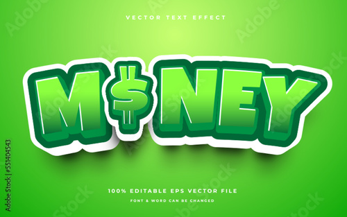 money cartoon editable text effect