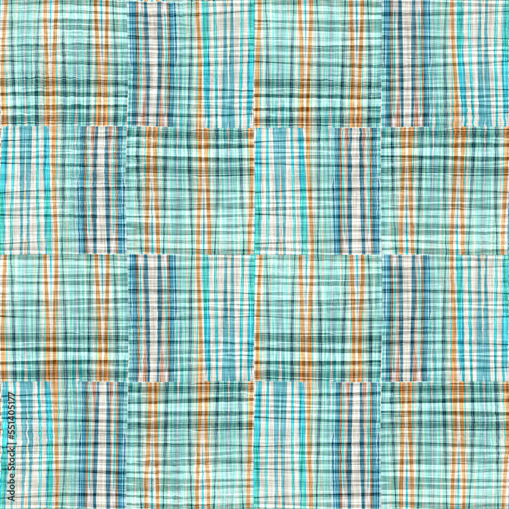 Teal rustic coastal beach house check fabric tile. Seamless sailor flannel textile gingham repeat swatch. Teal rustic coastal beach house check fabric tile. Seamless sailor flannel textile gingham repeat swatch.