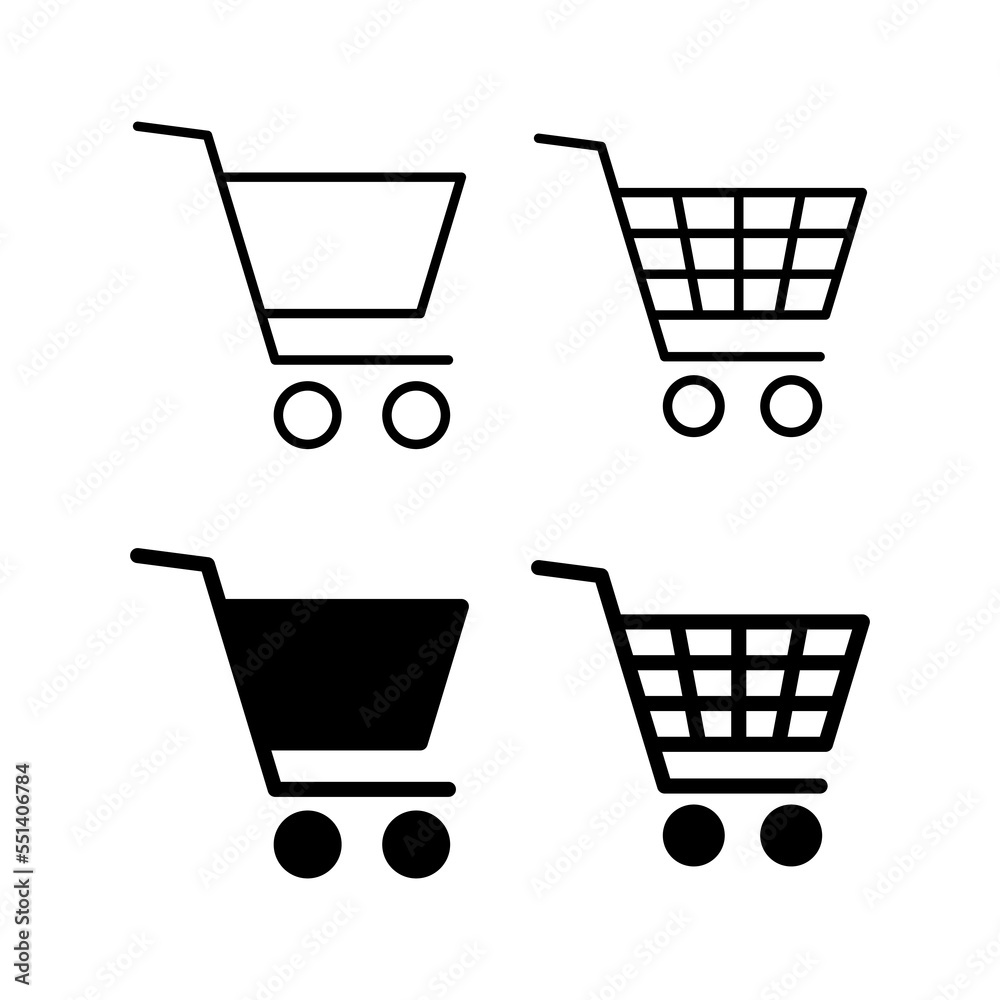 Shopping icon vector for web and mobile app. Shopping cart sign and symbol. Trolley icon Shopping icon vector for web and mobile app. Shopping cart sign and symbol. Trolley icon