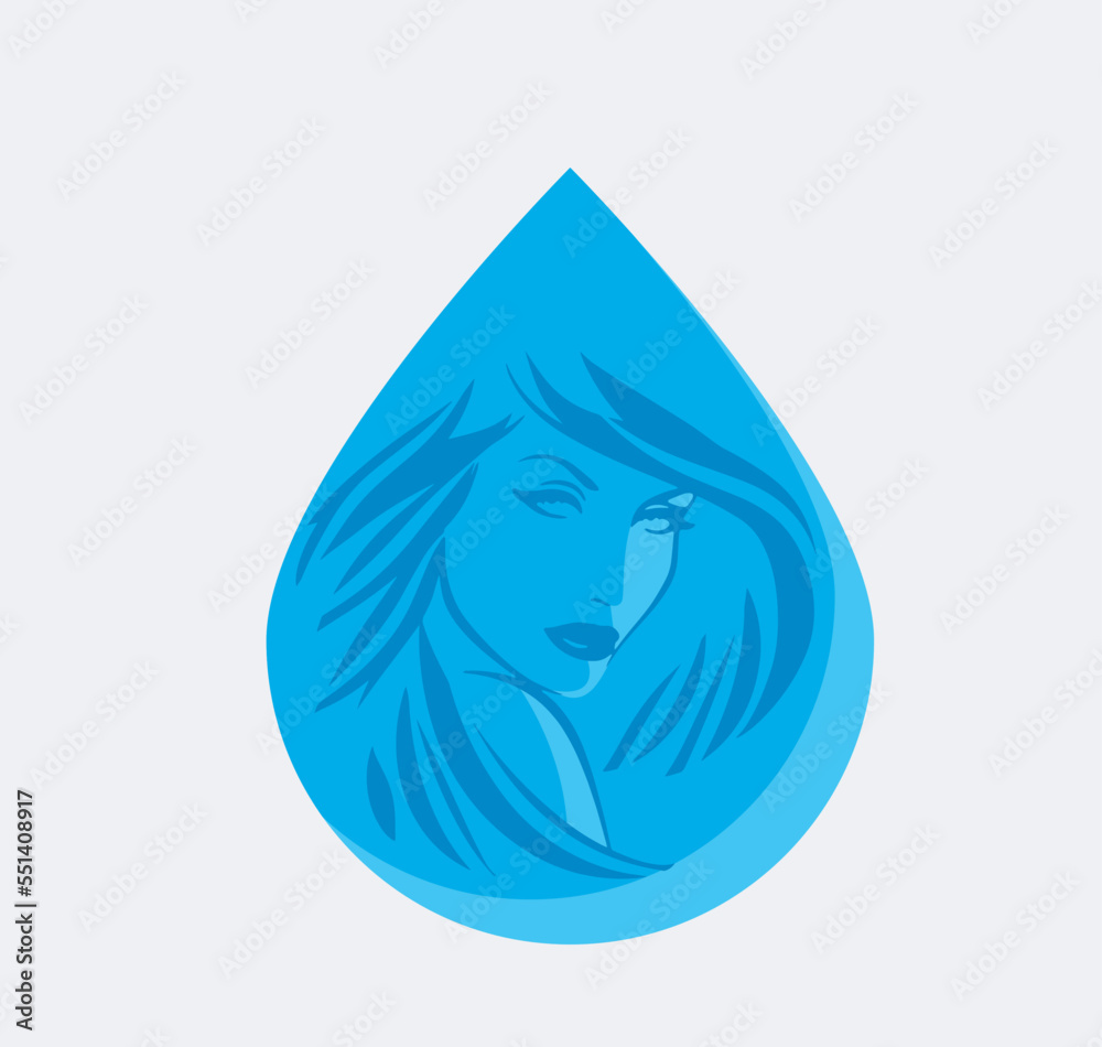 Stylized woman head silhouette for hair product logo or hair salon. Stylized woman head silhouette for hair product logo or hair salon.