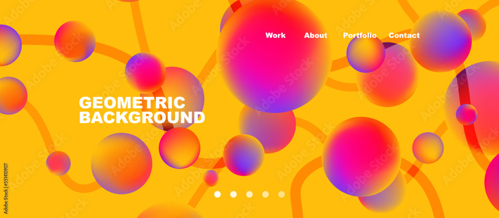 Connected dots geometric landing page background. Vector Illustration For Wallpaper, Banner, Background, Card, Book Illustration, landing page