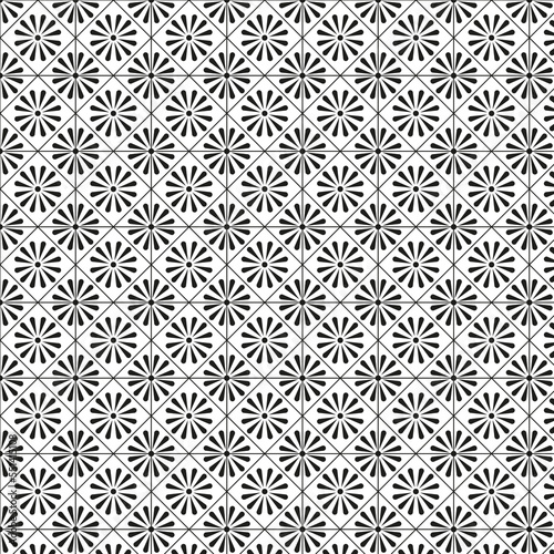 pattern cells flowers black. Ornamental background. Elegant decoration. Vector illustration. Stock image. 