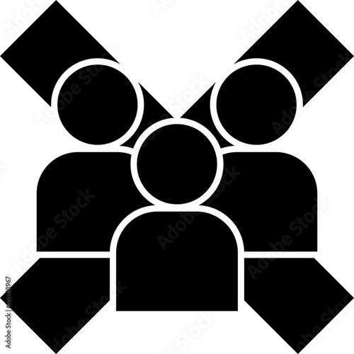 アバターアイコン3人とバツのシンプルイラスト