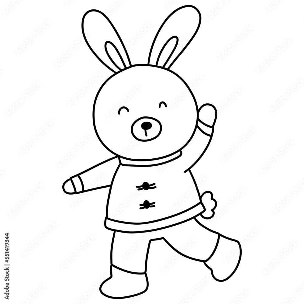 Cute bunny in Chinese traditional costume, Cheongsam dress Cute bunny in Chinese traditional costume, Cheongsam dress