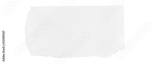 White ripped piece of paper isolated on transparent background PNG file