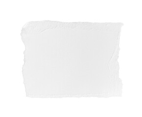 White ripped piece of paper isolated on transparent background PNG file