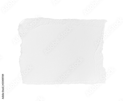White ripped piece of paper isolated on transparent background PNG file