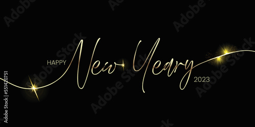 Happy newyear letters banner, vector art and illustration. can use for, landing page, template, ui, web, mobile app, poster, banner, flyer, background