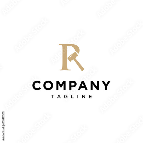 R Letter  Auction Vector logo icon vector Template