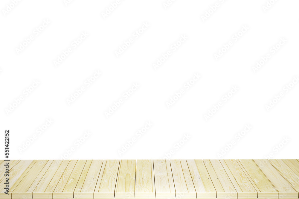 Wooden table foreground, wood table top front view 3d render isolated Wooden table foreground, wood table top front view 3d render isolated