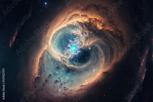 Night sky space. nebula and galaxies in space