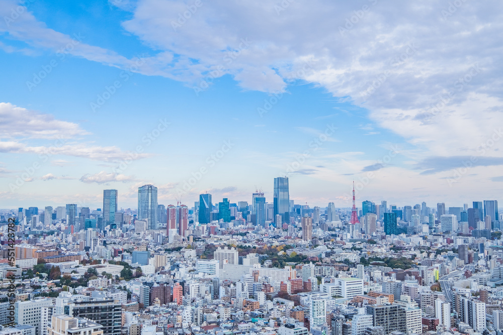 日本の首都東京の都市風景