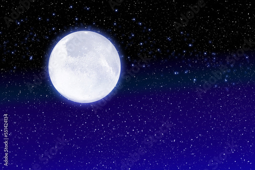 Full moon   stardust in the midnight gradient printable background