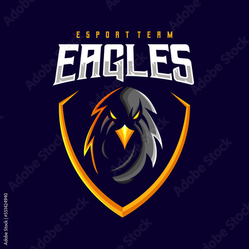 Eagle esport mascot logo design illustration vector