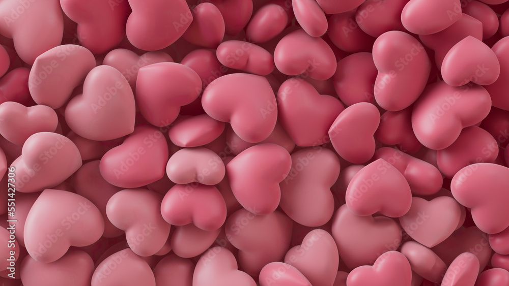 Heart background. Valentine Wallpaper with Pink love hearts. 3D Render Heart background. Valentine Wallpaper with Pink love hearts. 3D Render