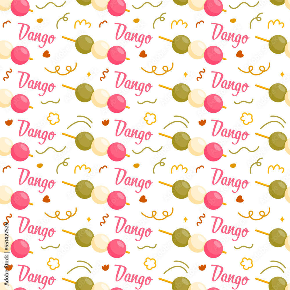 Seamless pattern with Dango, for decoration Seamless pattern with Dango, for decoration