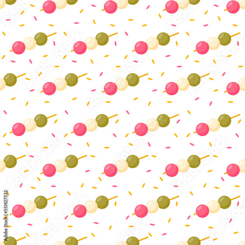 Seamless pattern with Dango, for decoration