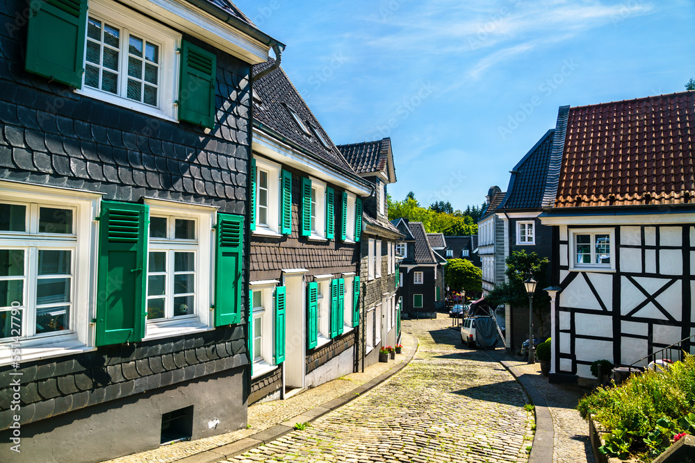 Historic half-timbered and slate houses in Solingen-Grafrath - North Rhine-Westphalia, Germany Historic half-timbered and slate houses in Solingen-Grafrath - North Rhine-Westphalia, Germany